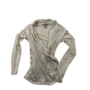 Banana Republic Blouse Shirt Women's  Long Sleeved Off‎ White Cross Body Small